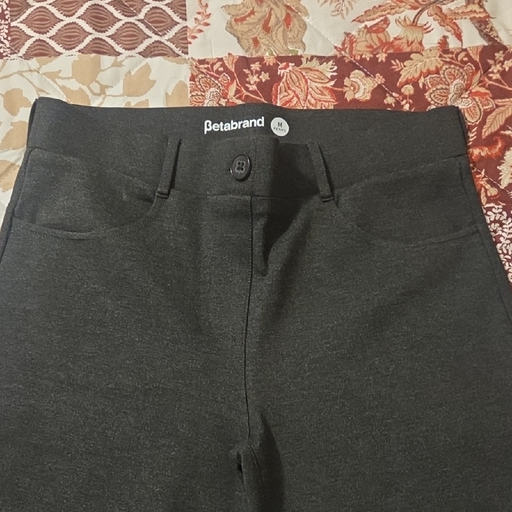 Betabrand Charcoal Stretch Ponte Trousers